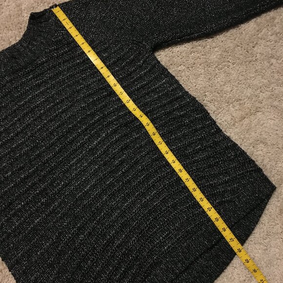 Calvin Klein Jeans Charcoal Metallic Knit Shaker Sweater - Picture 15 of 16